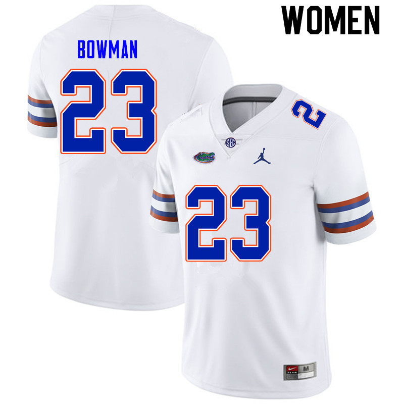 Women #23 Demarkcus Bowman Florida Gators College Football Jerseys Sale-White - Click Image to Close